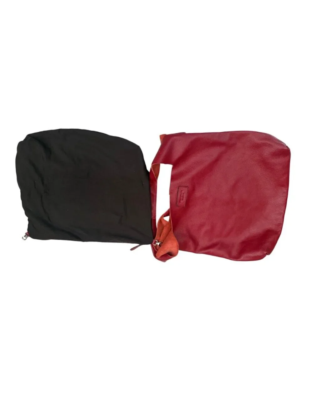 Pelleteria Veneta Red Leather Shoulder Bag With Detachable Inner Bag
